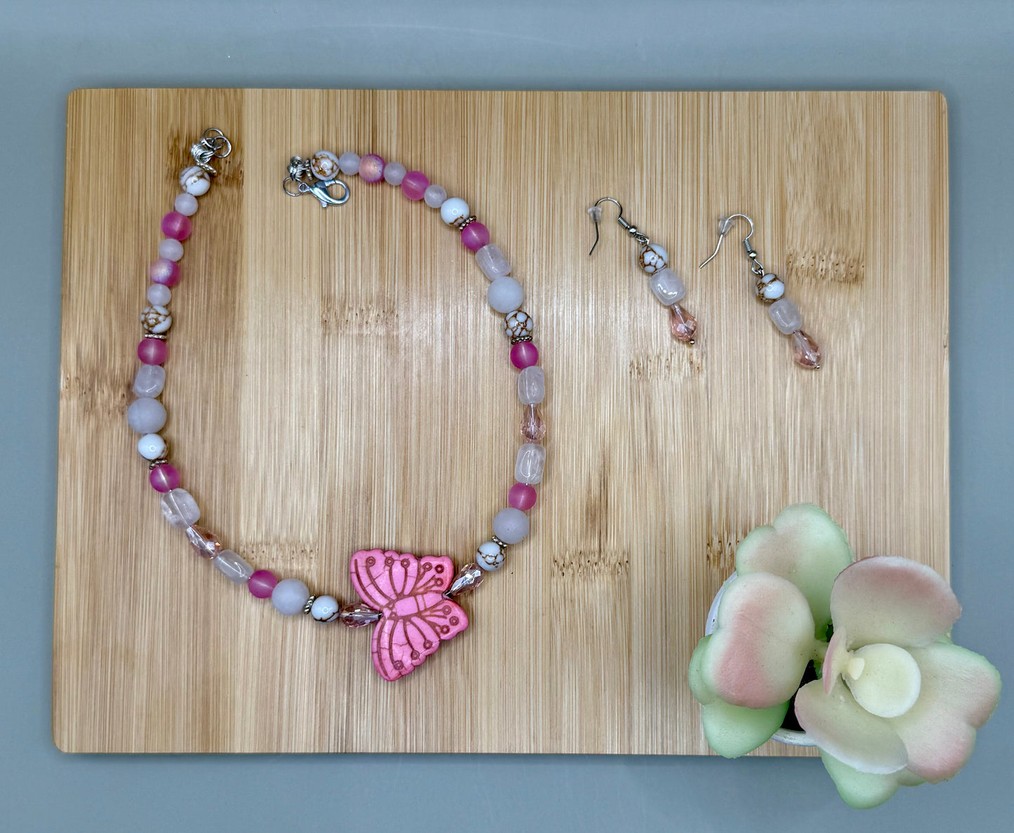 Butterf-Ly Collection Pink Choker Set