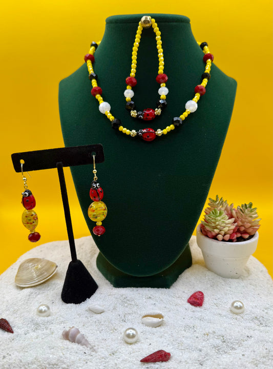 Lady Bug Choker Set